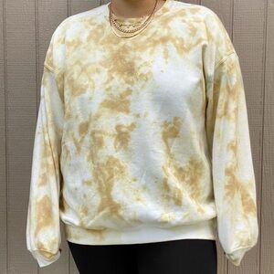 NEW Fall Mustard Yellow Tie dyed Sweatshirt S-3X